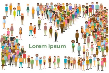 İş insanlar büyük bir kalabalık iş adamları Mix etnik farklı grup