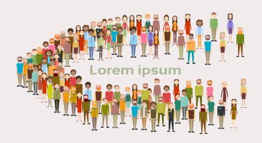 İş insanlar büyük bir kalabalık iş adamları Mix etnik farklı grup