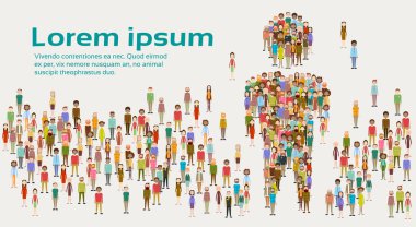 İş insanlar büyük bir kalabalık iş adamları Mix etnik farklı grup