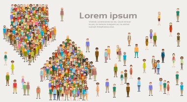 İş insanları ok büyük bir kalabalık iş adamları Mix etnik farklı grup