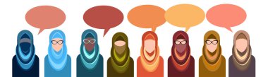 Arap insanların Grup sohbet kabarcık iletişim kavramı, Müslüman Arap kadın sosyal ağ konuşuyor