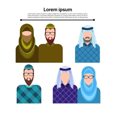 Arap insanlar grubu, Müslüman Arap erkek ve kadın profili simgesinin sosyal ağ ayarla