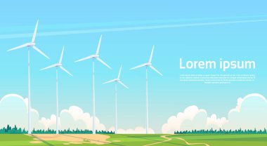 Rüzgar türbin enerji yenilenebilir istasyonu doğa arka plan