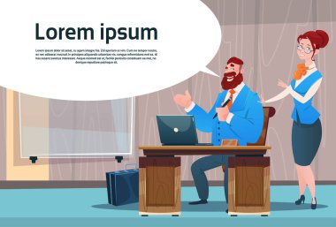 İş adamı ve kadın kabin Resepsiyon çalışma yer Office iç iş adamları iş yeri