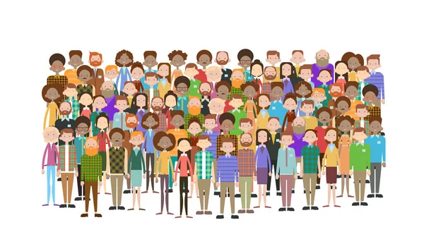 集团的业务人大群商人混合种族多样化 — 图库矢量图片