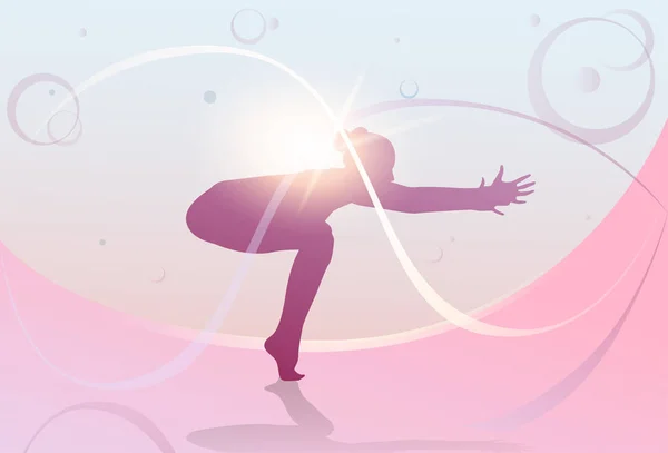 Yoga Sport Fitness Femeie Exercițiu Antrenament Siluete Fata — Vector de stoc