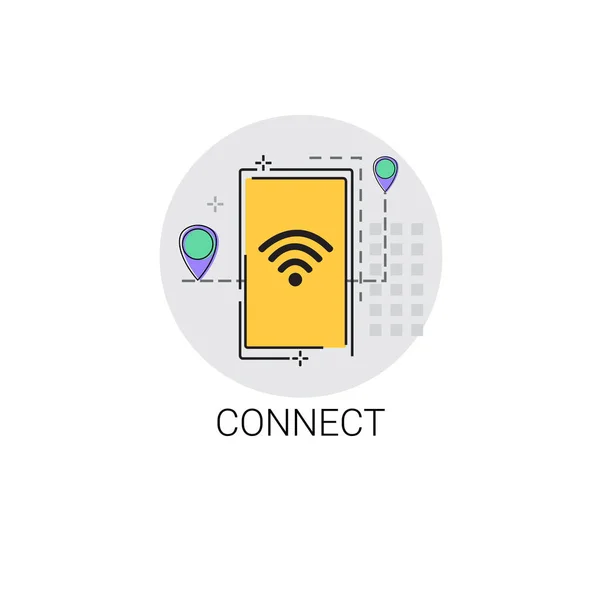 Connect wifi social network communication verbindung symbol — Stockvektor