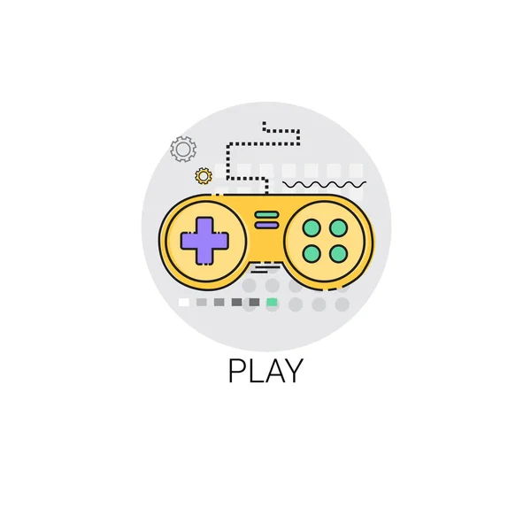 Ikona tlačítka Gamepad Play Controller — Stockový vektor