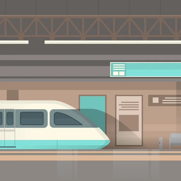 Tunnelbana Spårvagn staden kollektivtrafik, underjordiska Rail Road Station — Stock vektor