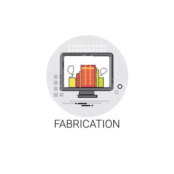 Icono de producción de la industria de fábrica de fabricación — Archivo Imágenes Vectoriales