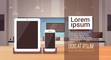 Tablet bilgisayar hücre akıllı telefon Modern elektronik mağazasından salonu iç