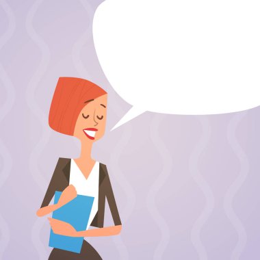 İş kadın sohbet kabarcık insan kaynakları ofis çalışanı