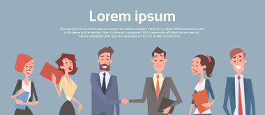 İş insanlar grubu takım insan kaynakları iş adamı elini sıkmak anlaşması