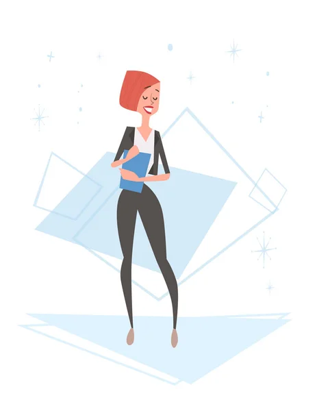 Mujer de negocios Recursos Humanos, empresaria personaje de dibujos animados de longitud completa — Vector de stock