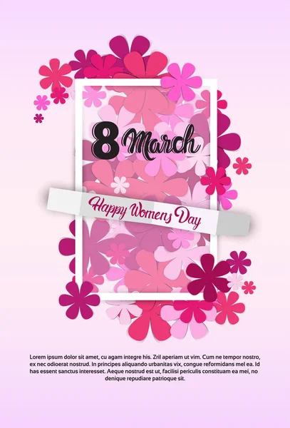 8 de marzo Día Internacional de la Mujer Tarjeta de felicitación — Vector de stock