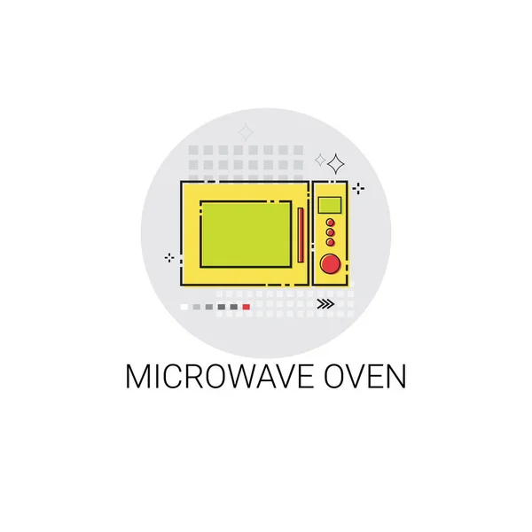 Mikrovlnná trouba vaření nádobí kuchyňské vybavení spotřebiče ikonu — Stockový vektor