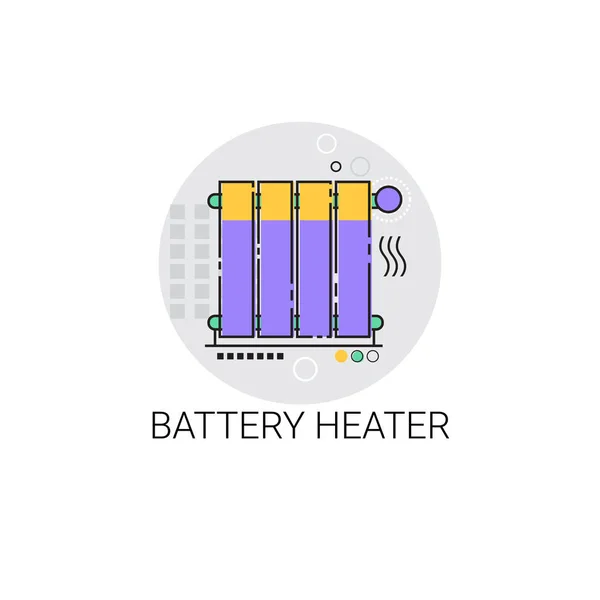 Bateria aquecedor casa aquecimento ícone —  Vetores de Stock