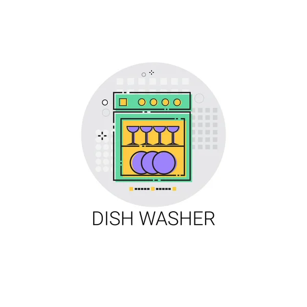 Icona dell'attrezzatura domestica della lavatrice del piatto — Vettoriale Stock