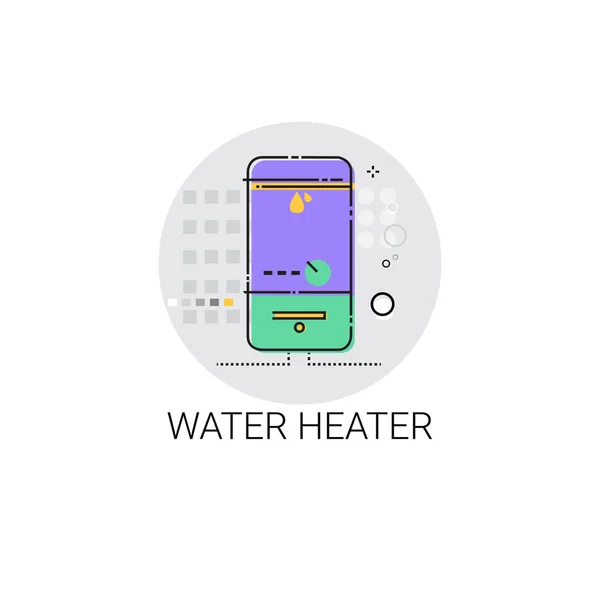 Calentador de agua caliente Casa de hogar Icono de calefacción — Vector de stock
