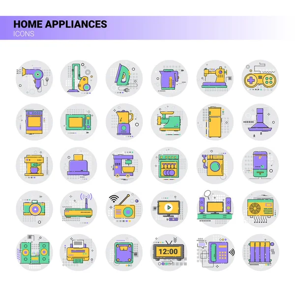 Kondicionáló háztartási hőellátó ikon konyhai eszközök háztartás gyűjtemény — Stock Vector
