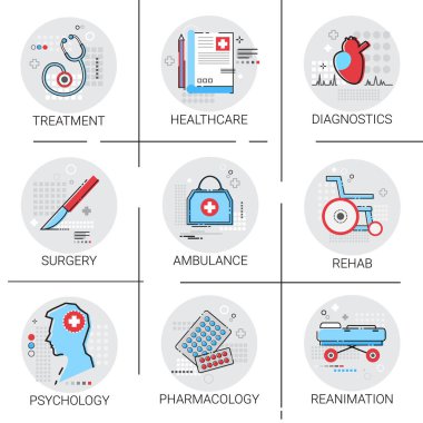 Klinik tıp Icon Set tedavi Hastanesi doktorları