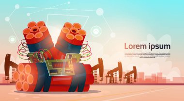 Terörizm etmek petrol sondaj platformu vinç Platform zenginlik kavram bombalama