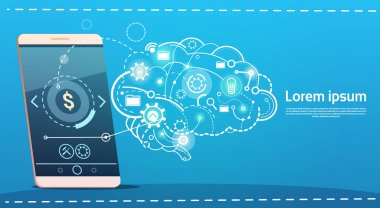 Hücre akıllı telefon fikir yaratıcı kavramı iş afiş brifing beyin fırtınası