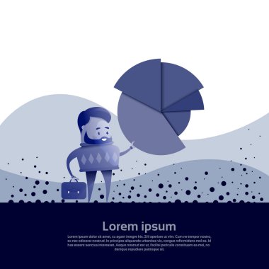 İş adamı ekonomi grafik diyagramı finansal başarı kavramı