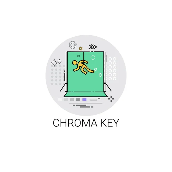 Chroma Key Зелений фон Технологія виробництва плівки Піктограма — стоковий вектор