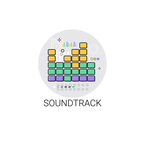 Soundtrack muziek Film productie pictogram — Stockvector