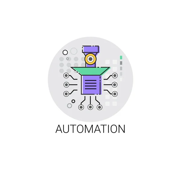 Pictogram van de productie van de industrie van de industriële automatisering van het machines van slimme Robot — Stockvector