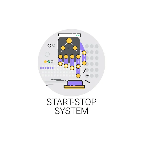 Start Stop systém stroje průmyslové automatizace průmyslu výroby ikonu — Stockový vektor