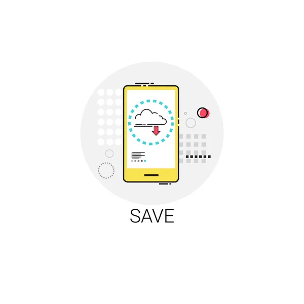 Guardar datos de la aplicación Almacenamiento Icono de teléfono inteligente celular — Archivo Imágenes Vectoriales
