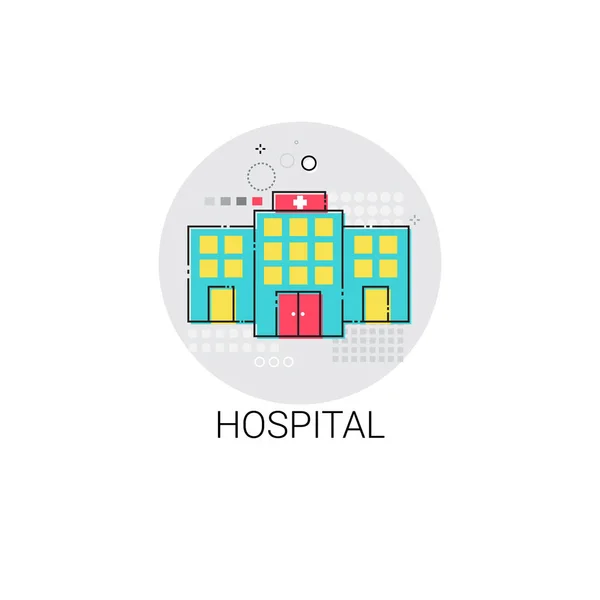 Épület kórházi orvosok Klinika orvosi kezelés ikonra — Stock Vector