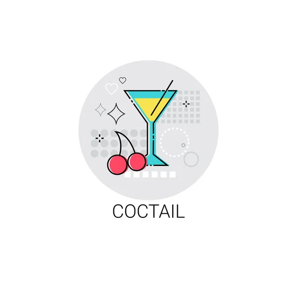 Koktejlové sklenice alkoholu nápoj ikona — Stockový vektor