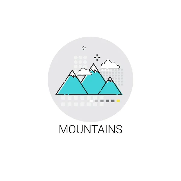 Dağlar seyahat turizm tırmanma simgesi — Stok Vektör