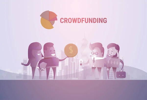 Bedrijfsgroep mensen menigte financiering van investeringen Concept — Stockvector