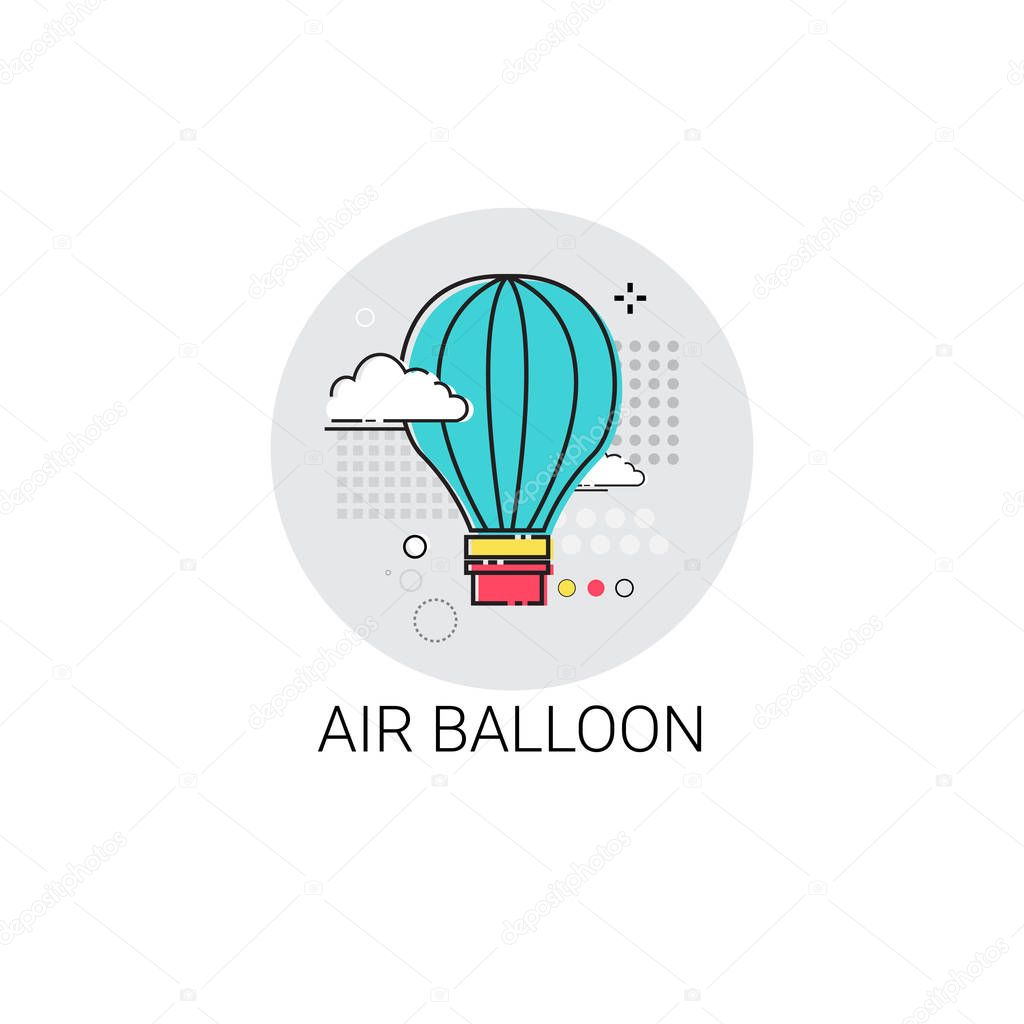 Air Balloon Trip Travel Tourism Icon Vector Illustration