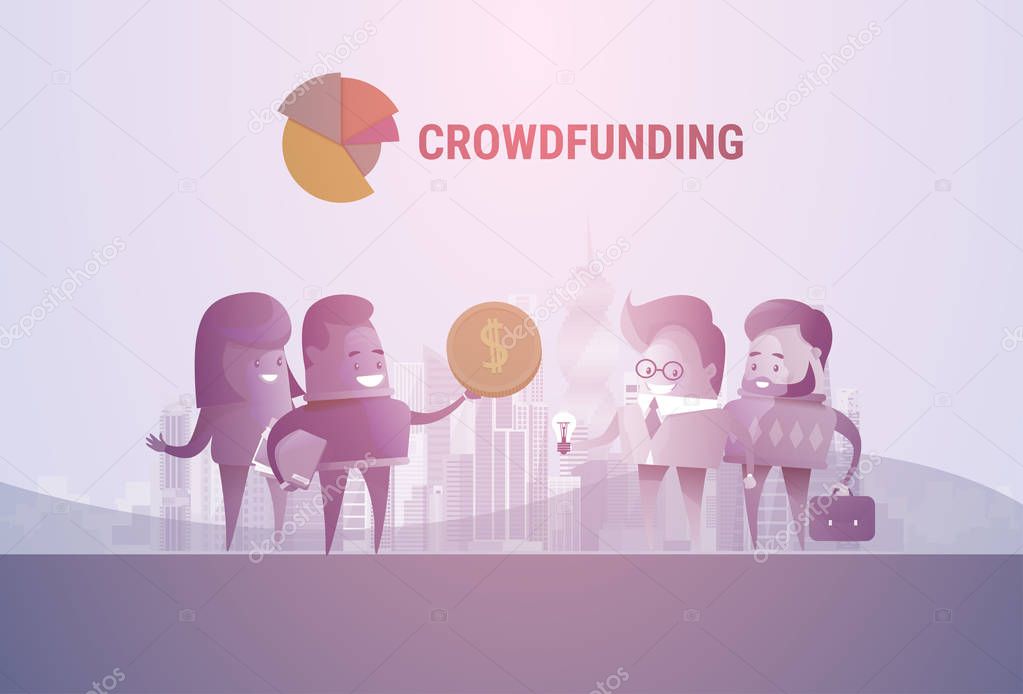 Business People Group Crowd Funding Investment Concept