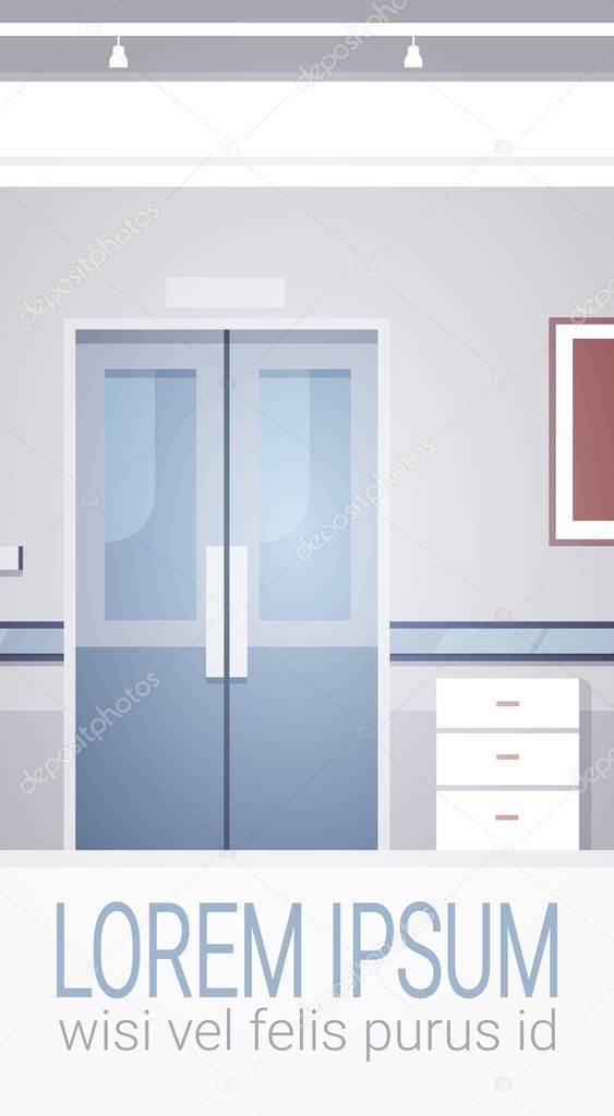 Hospital Room Interior Intensive Therapy Corridor Banner