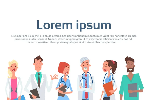 Grupo Médicos Medial Equipe Clínicas Hospital —  Vetores de Stock