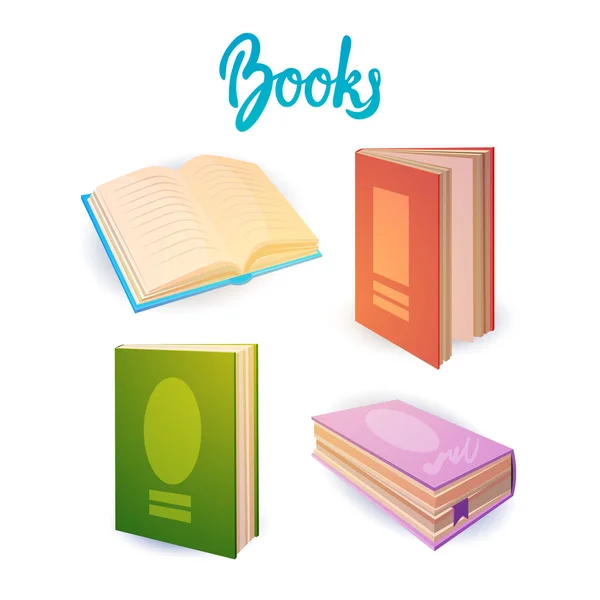 Boeken Set School onderwijs Concept — Stockvector