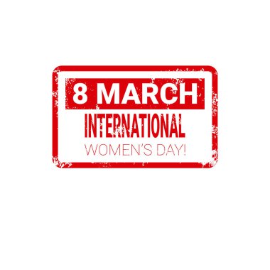8 Mart Dünya Kadınlar Günü tebrik kartı damga simgesi