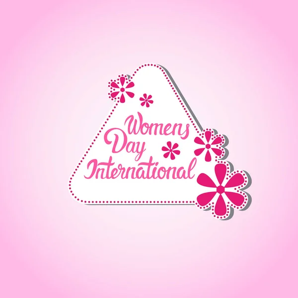 8 March International Women Day Greeting Card Stamp Icon — Stock Vector