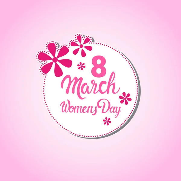 8 March International Women Day Greeting Card Stamp Icon — Stock Vector