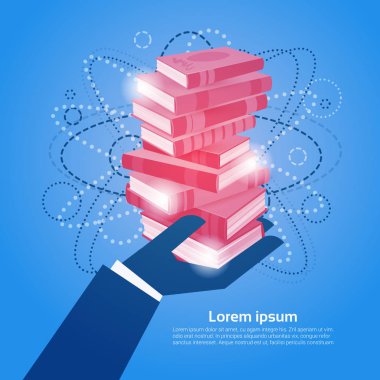 El tutma kitap yığın okul eğitim kavramı