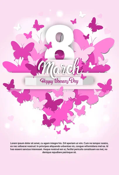 8 March International Women Day Greeting Card — Stock Vector