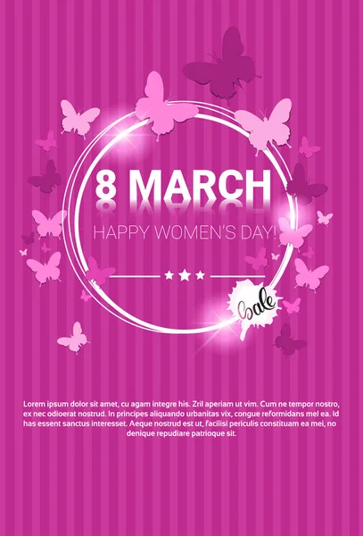 8 Martie Ziua Internațională a Femeii Felicitări — Vector de stoc