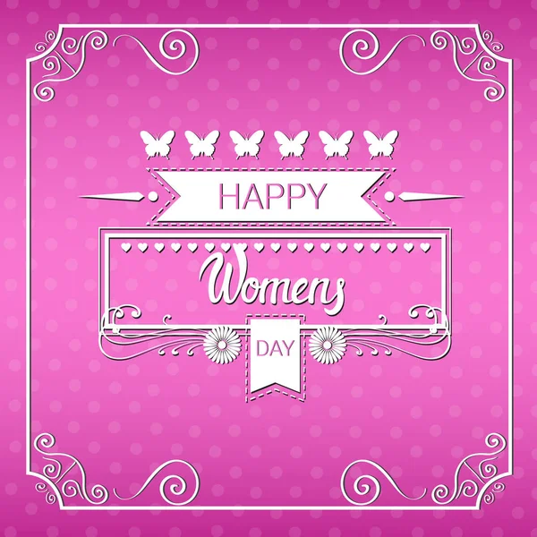 8 mars internationella kvinnor dag gratulationskort — Stock vektor