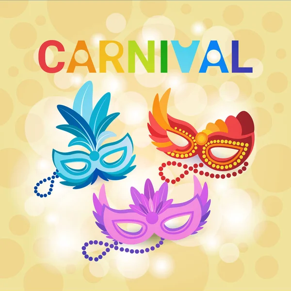 Kleurrijke masker Brazilië carnaval Rio Holiday Party feest — Stockvector